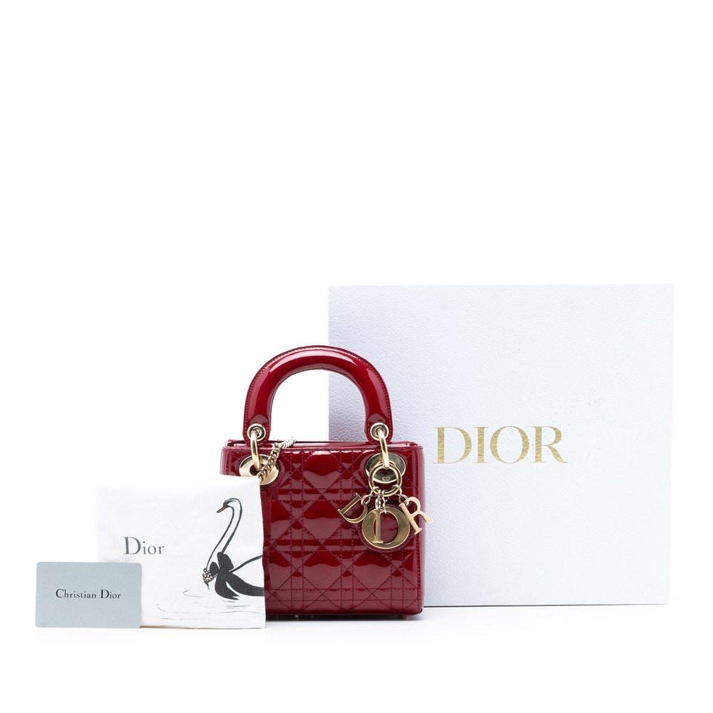 Pre-Loved Dior Mini Patent Cannage Lady Dior - Picture 8 of 8